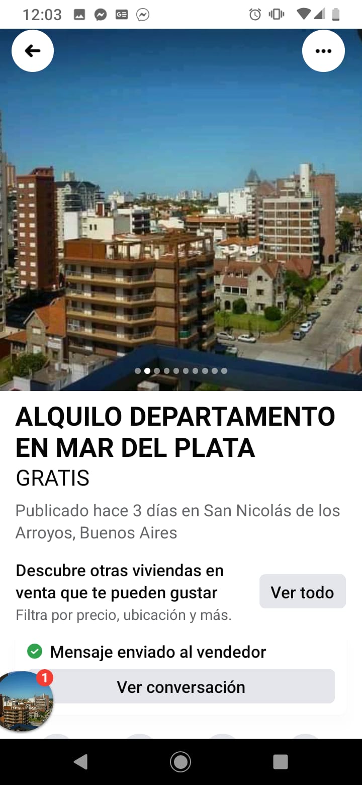 RAMALLENSE FUE ESTAFADO AL ALQUILAR UN DEPARTAMENTO EN LA COSTA 